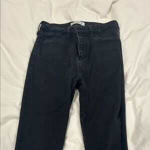 Abercrombie Black High-Rise Straight Jeans